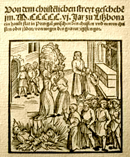 Fogueira de judeus e cristãos-novos relapsos em Lisboa, 1506 (panfleto alemão anónimo)